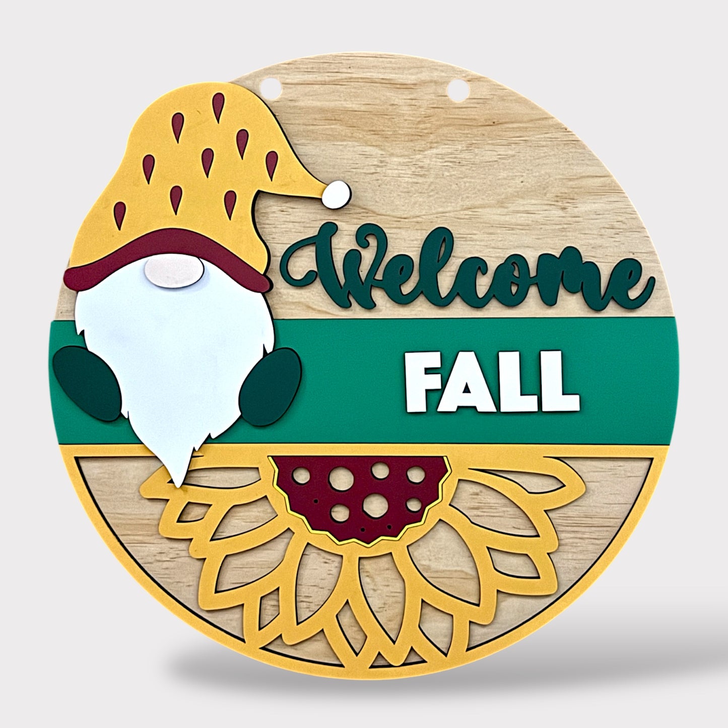 Welcome Fall Gnome Sunflower