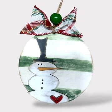 DIY Ornament Kit - Rustic Snowman 2 handmade laser wood decor 96 and Birch