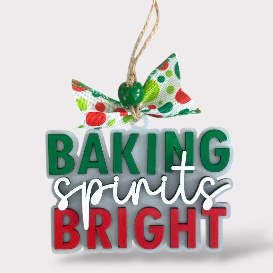 DIY Ornament Kit - Baking Spirits Bright handmade laser wood decor 96 and Birch