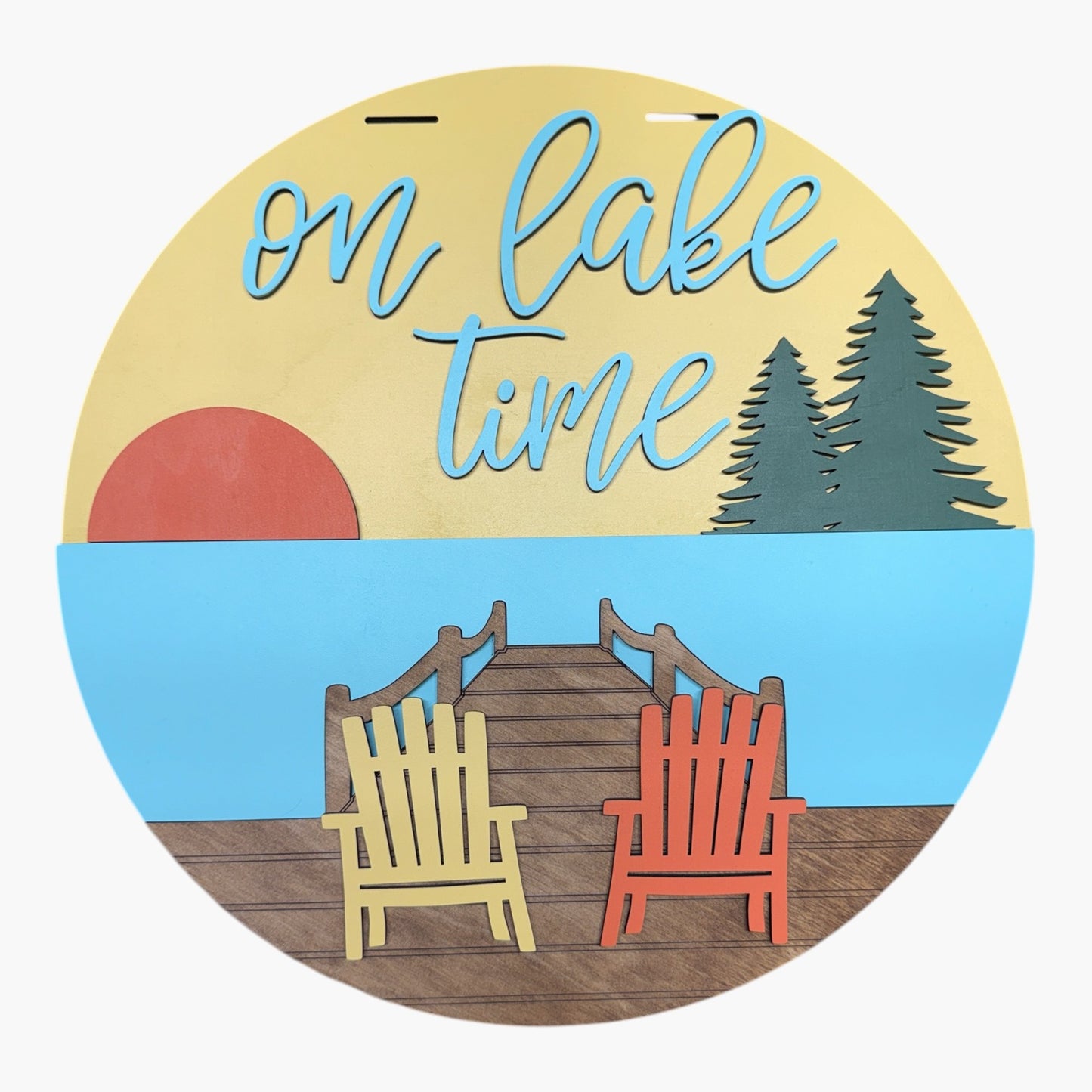 On Lake Time handmade laser wood decor 96 and Birch