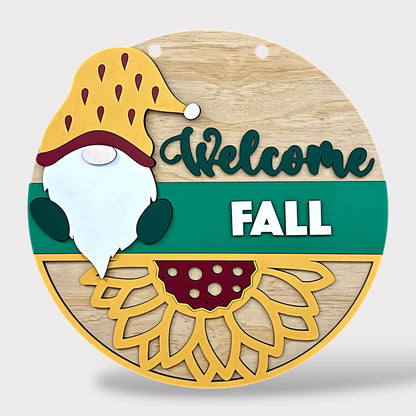 Welcome Fall Gnome Sunflower