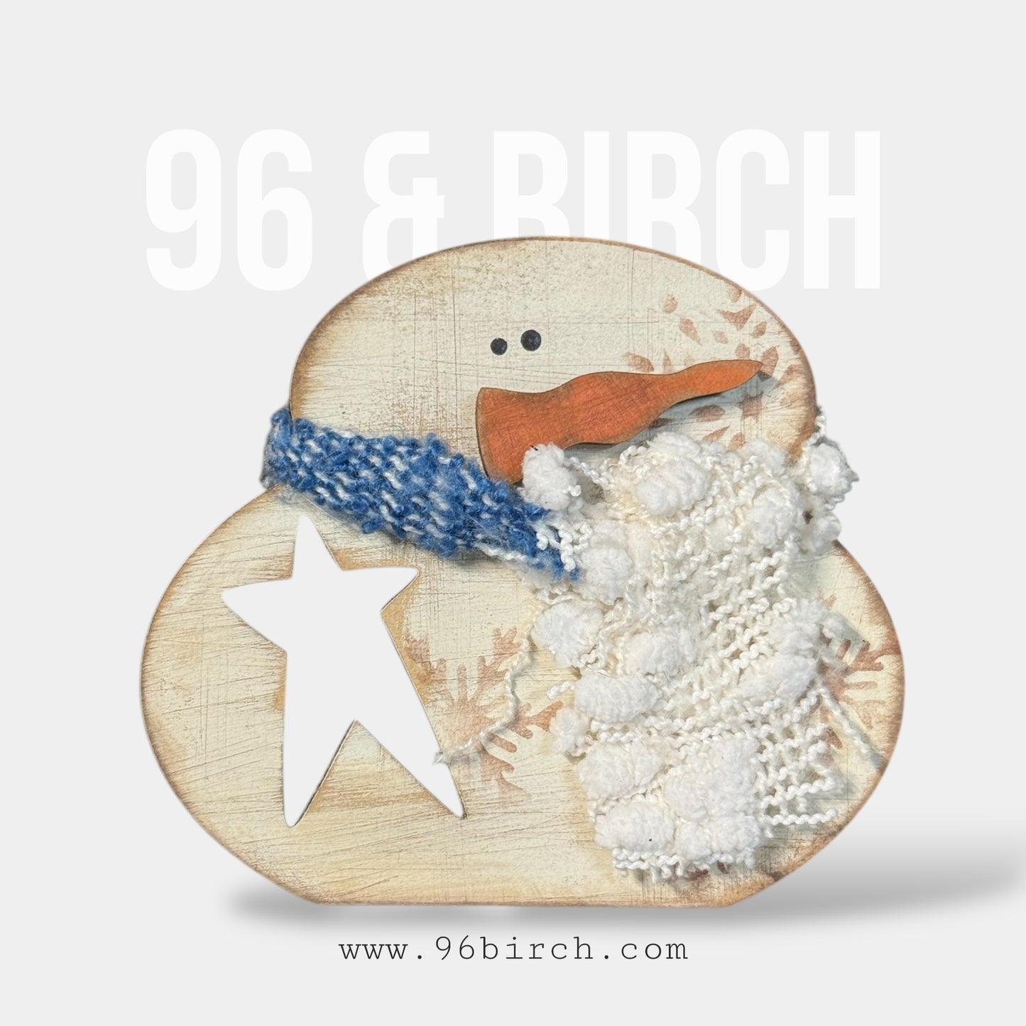 Chubby Snowman with Cutout Shelf Sitter