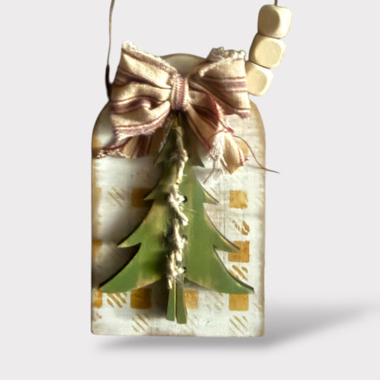 Rustic Scrap Wood Tree Ornament