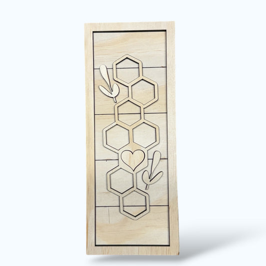 Shiplap Trio - Honey Bee handmade laser wood decor 96 and Birch