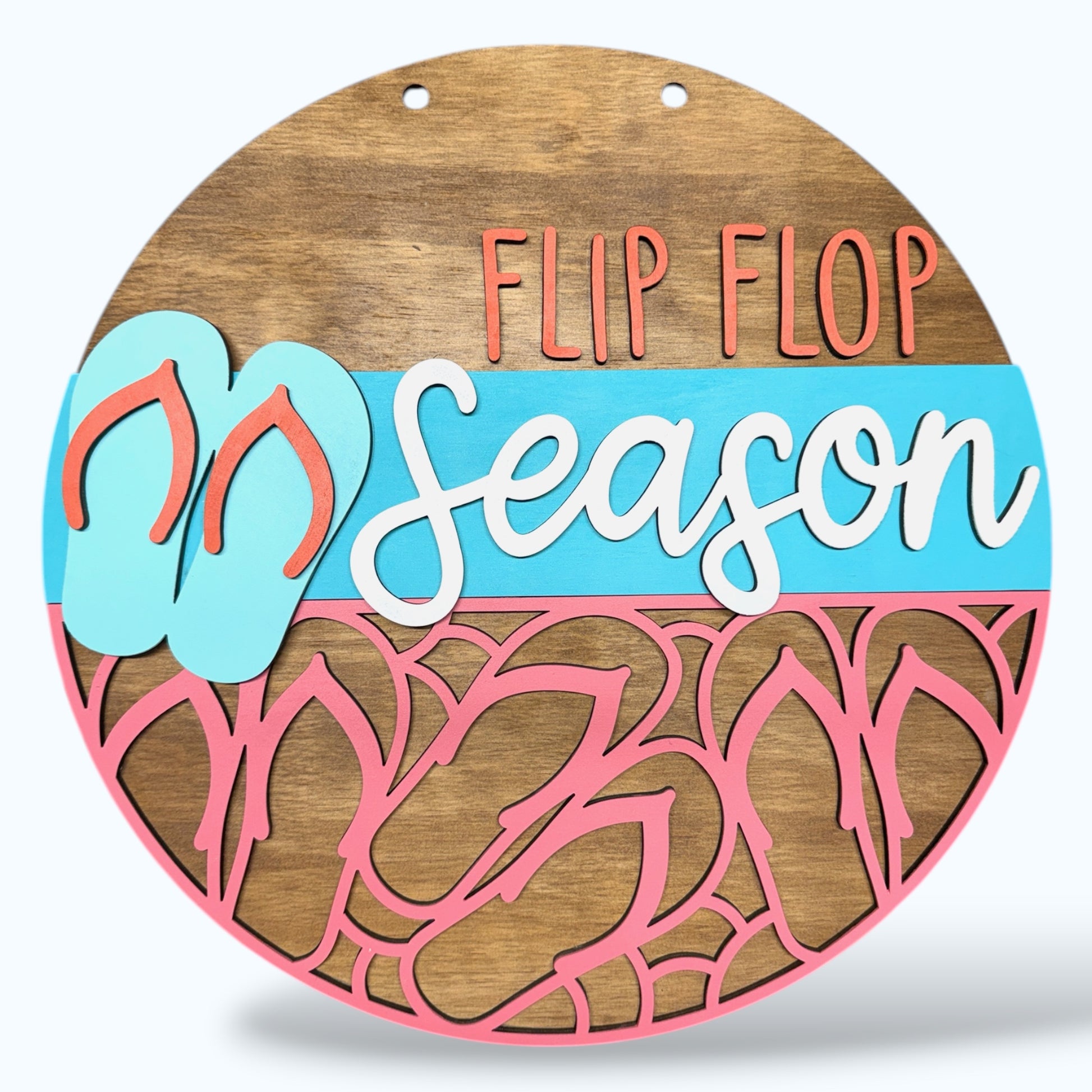 Flip Flop Season handmade laser wood decor 96 and Birch